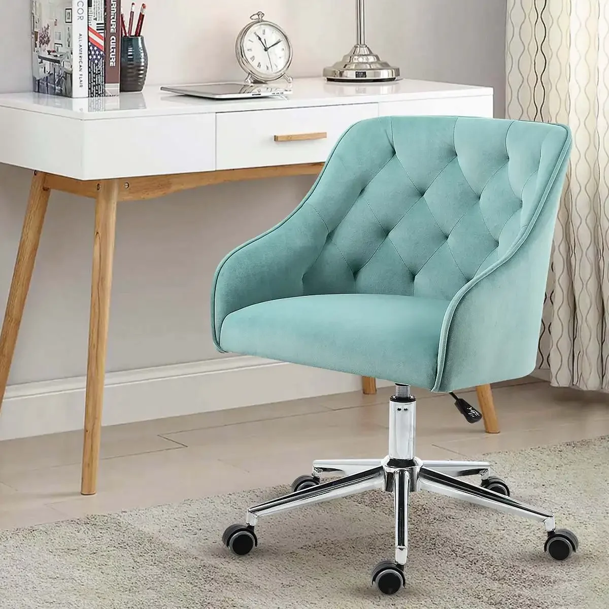 Task Chair Mid Back - Cadeira de Escritório em Veludo 87CM,