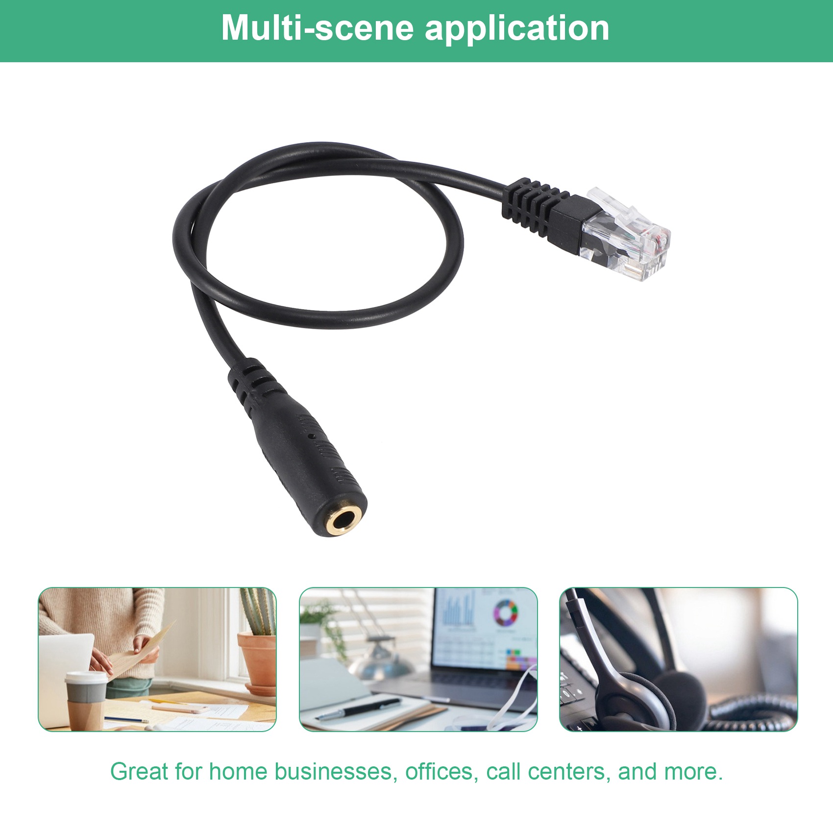 Telephone Headset Office - Dec.-3.5mm Plug Jack para RJ9 para