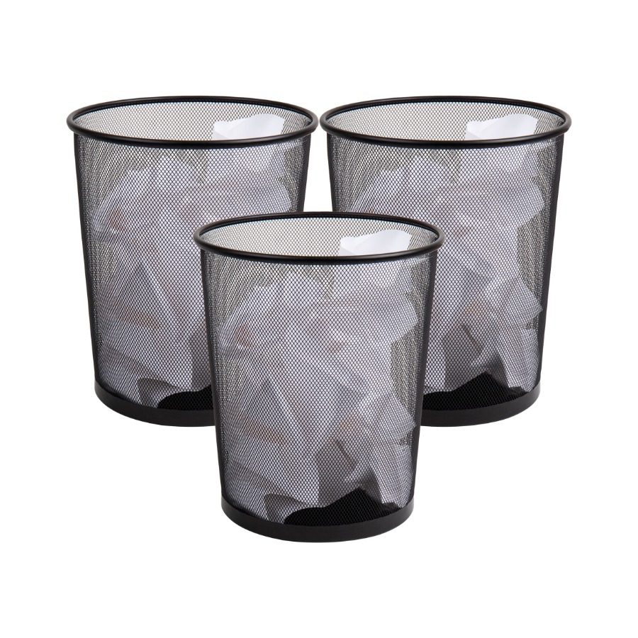 Paper Basket Mesh - Conjunto de 3 Cestos de Lixo