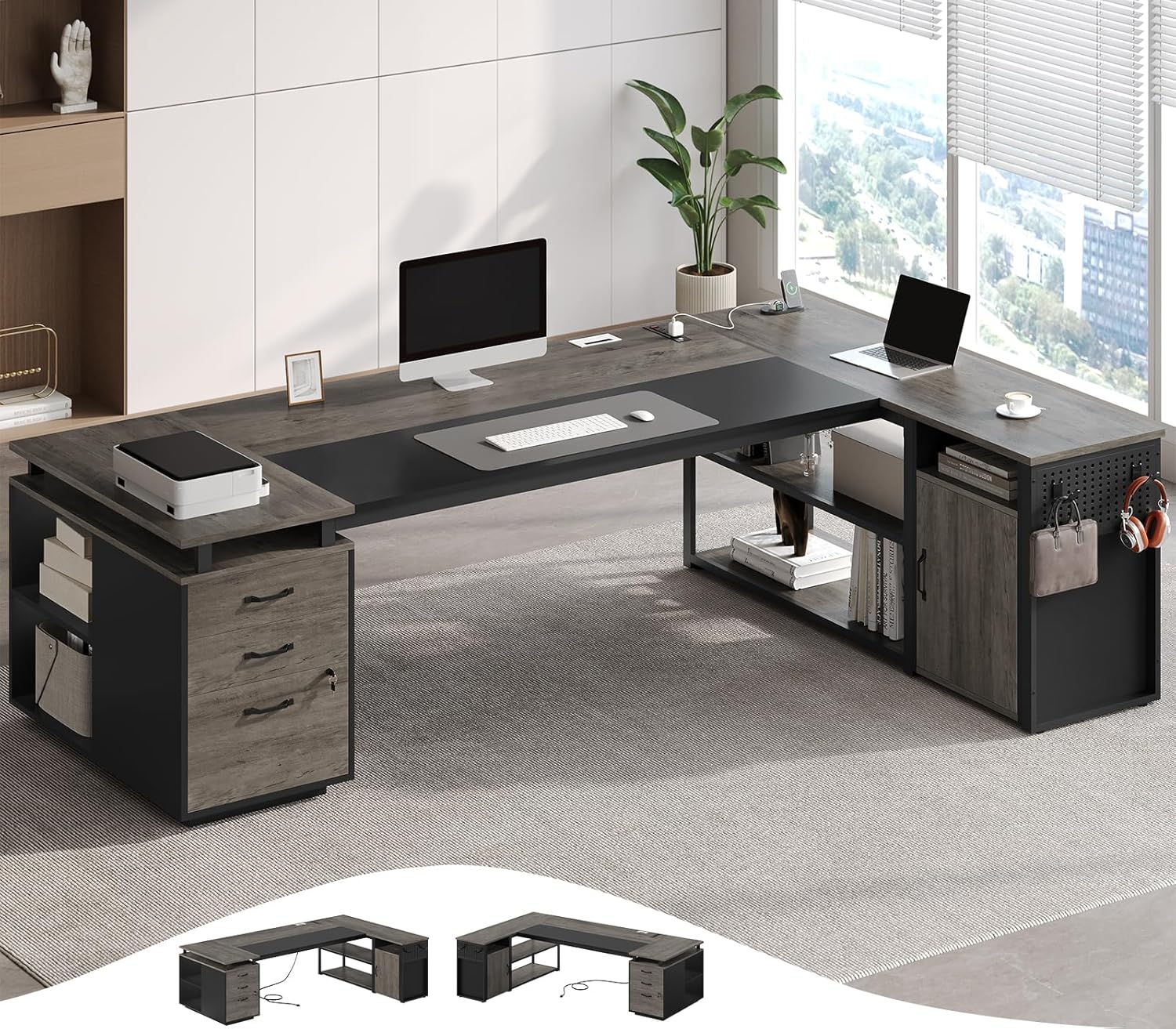 Office Furniture Outlet - Mesa Executiva de 78 Polegadas com
