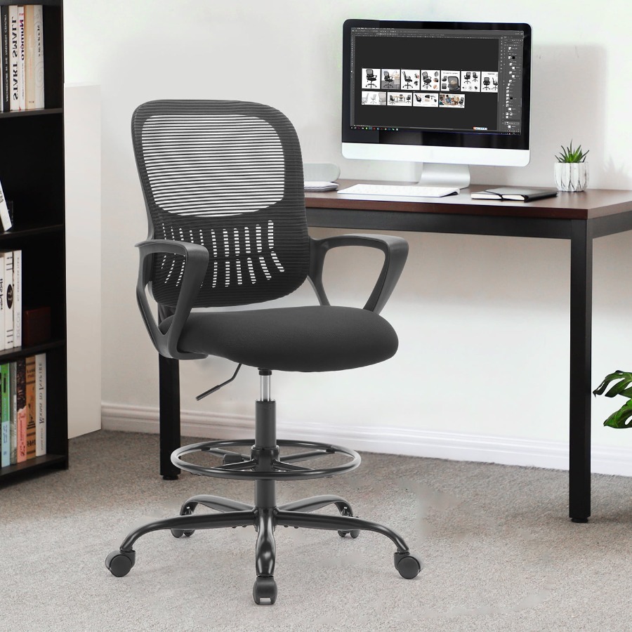 Task Chair Mid Back - Cadeira de Escritório Ergonômica Alta com