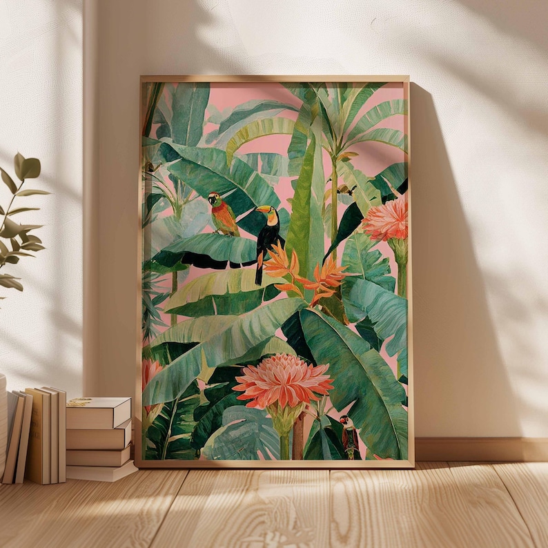 1 pôster retrô tropical em tel - Office Furniture Equipment avaliação e preço