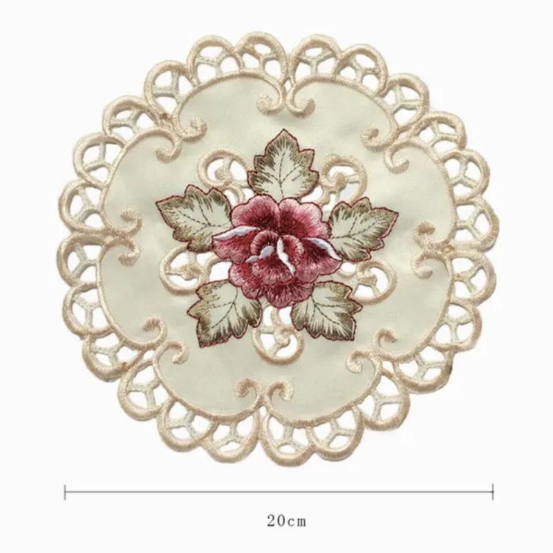 4 pçs redondo bordado flor mes - Conference Table Round avaliação e preço
