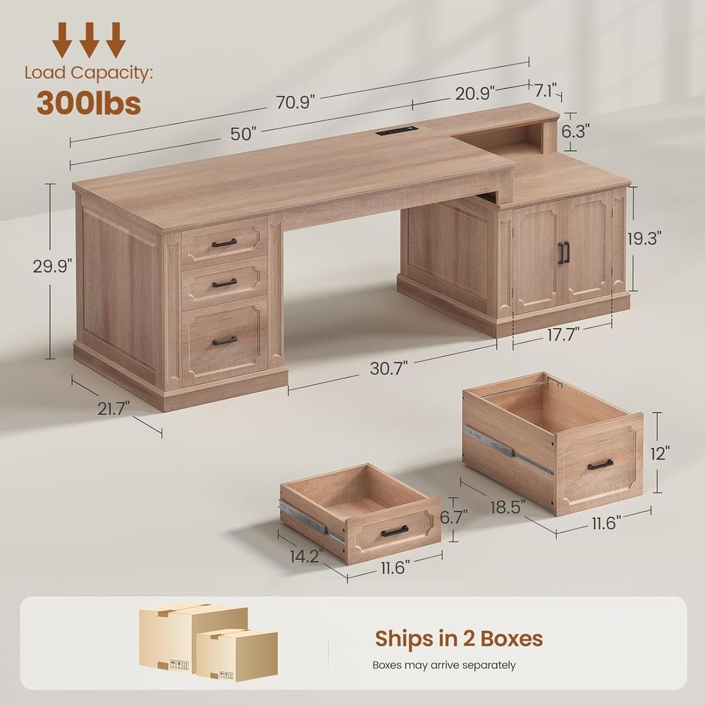 Mesa Executiva Armhouse de 70, - Office Furniture Outlet avaliação e preço