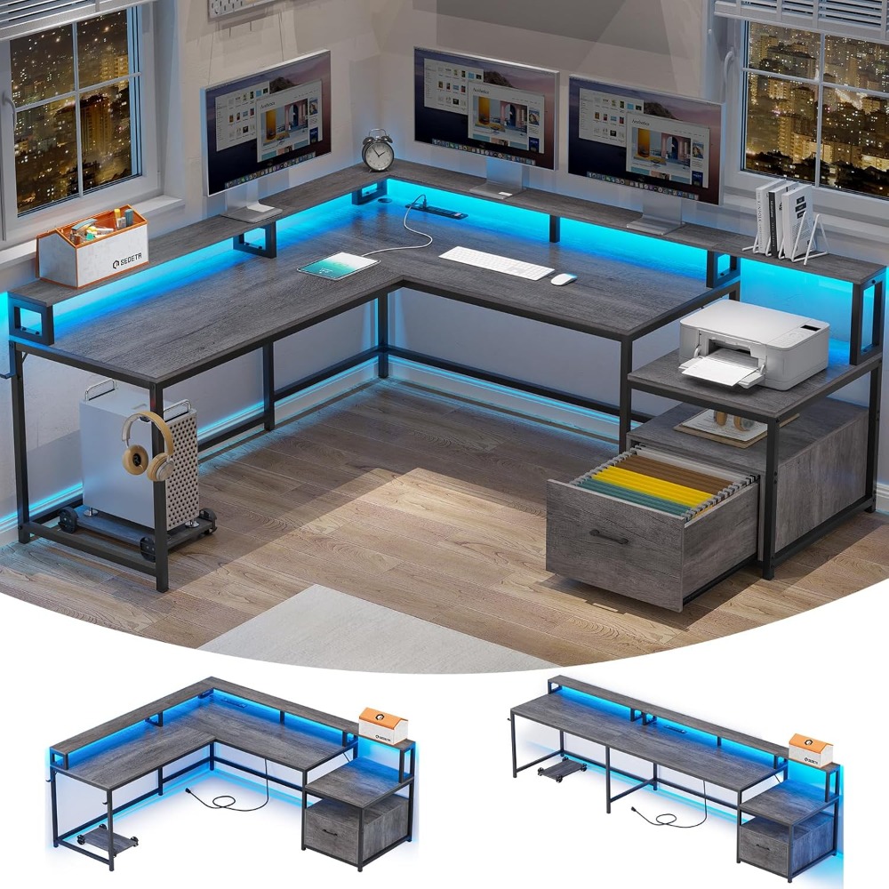 Mesa em forma de L, mesa de es - Office Furniture Outlet avaliação e preço