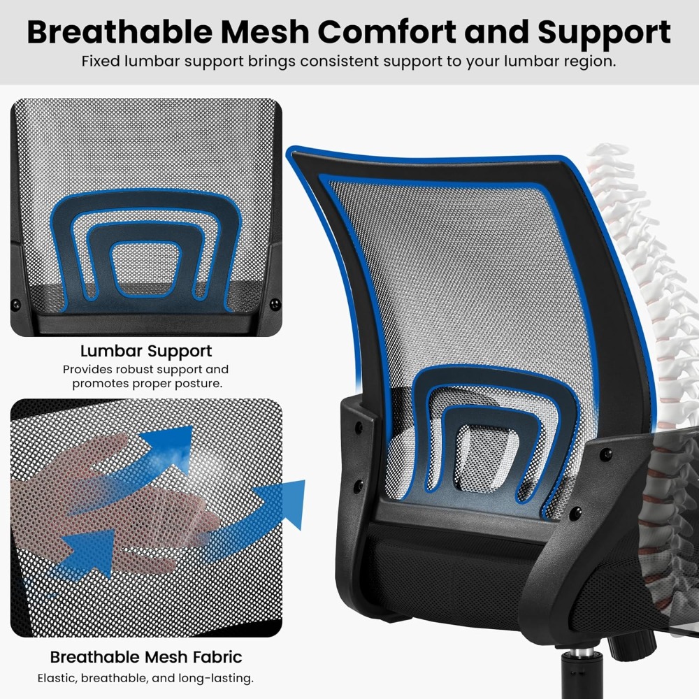 Cadeira de Escritório Ergonômi - Task Chair Mid Back avaliação e preço