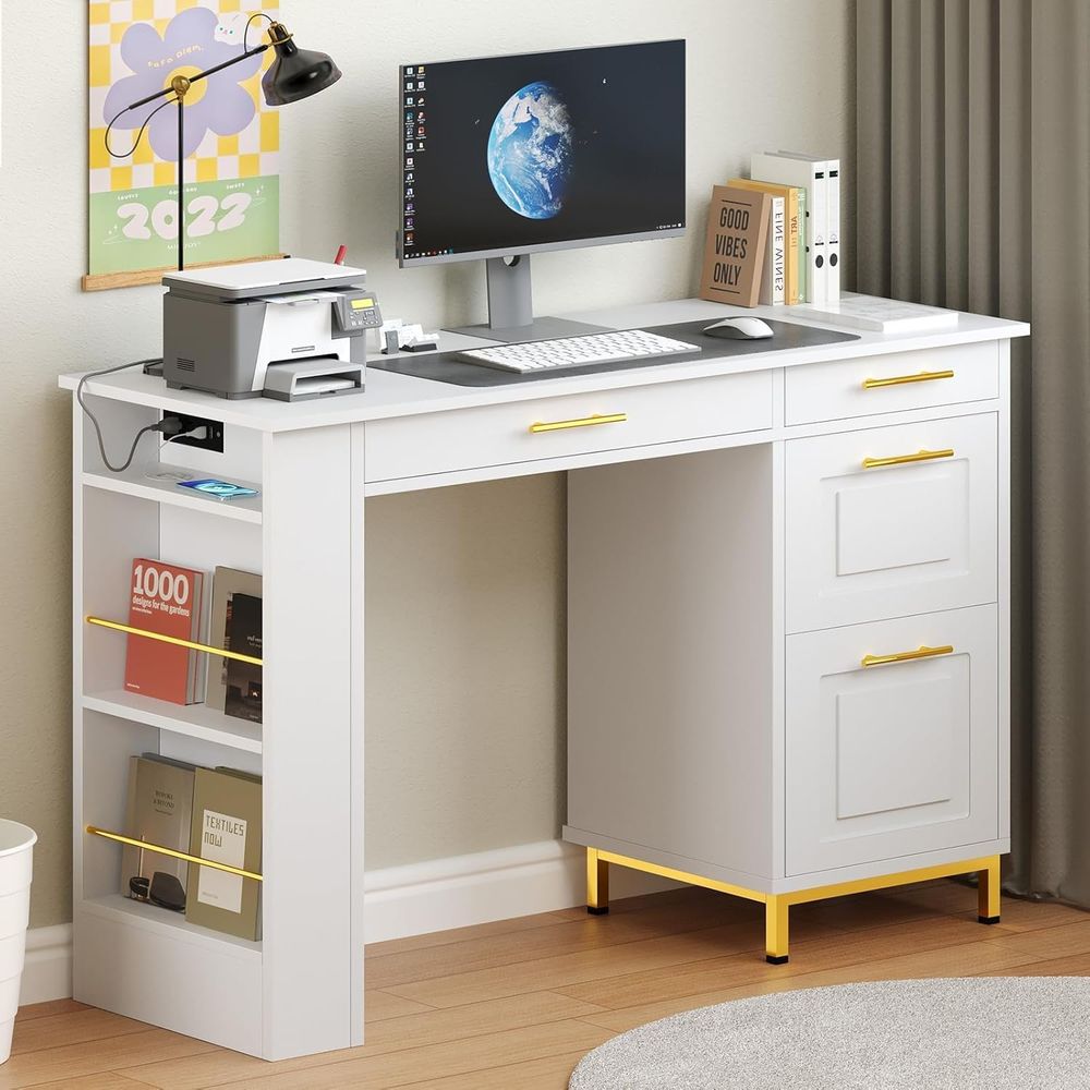 Mesa Branca com Gavetas, Escri - Office Furniture Outlet avaliação e preço