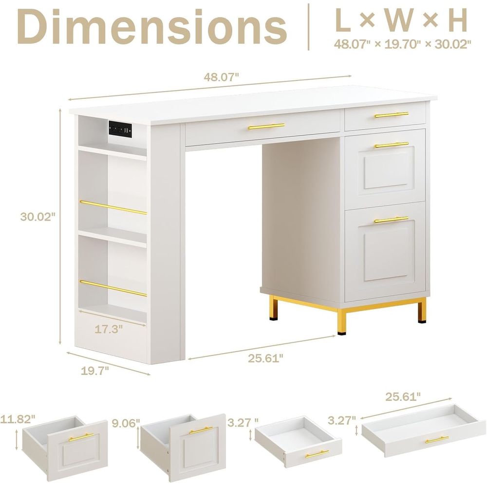 Mesa Branca com Gavetas, Escri - Office Furniture Outlet avaliação e preço